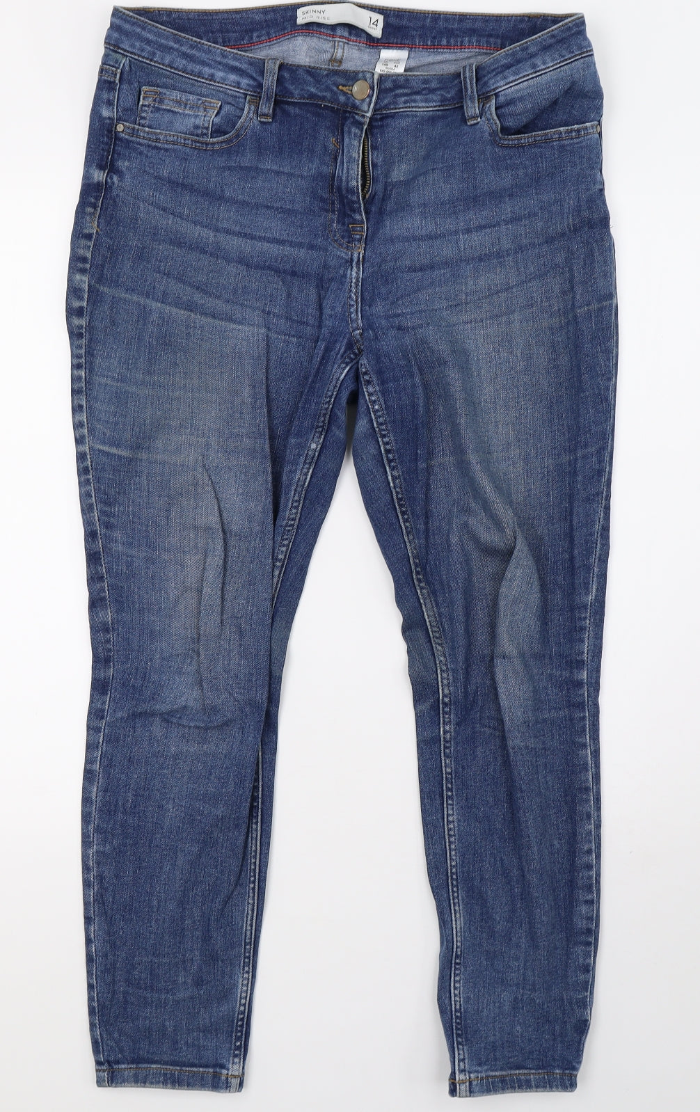 NEXT Womens Blue  Denim Straight Jeans Size 14 L28 in