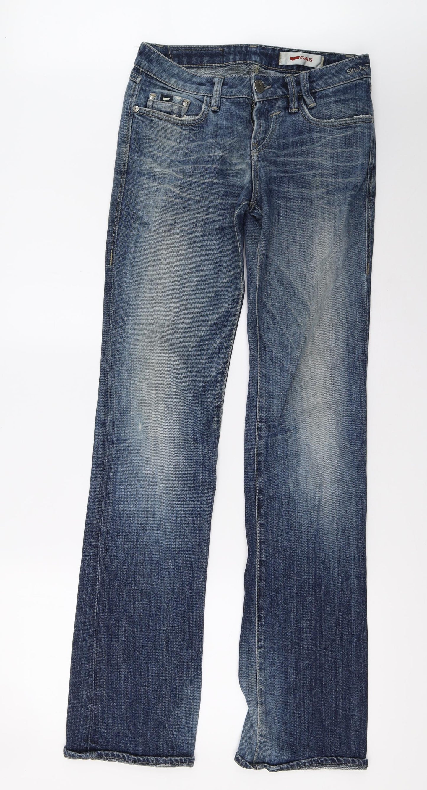 GAS Womens Blue  Denim Bootcut Jeans Size 10 L34 in