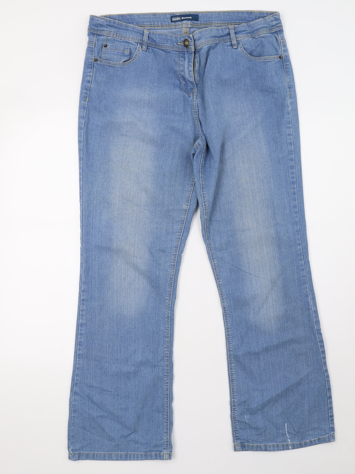 nhs Womens Blue  Denim Bootcut Jeans Size 14 L32 in