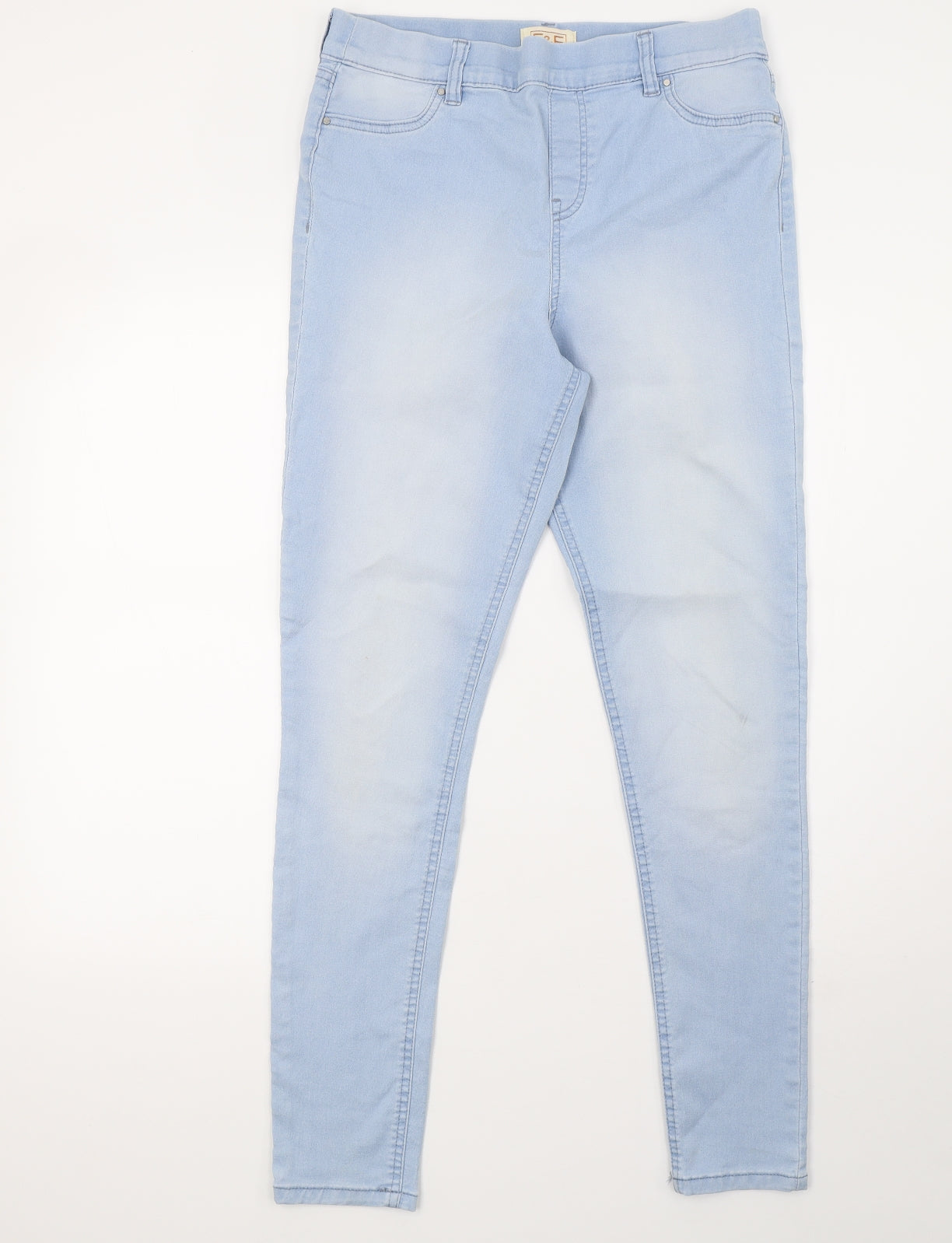 F&F Womens Blue  Denim Jegging Trousers Size 14 L32 in