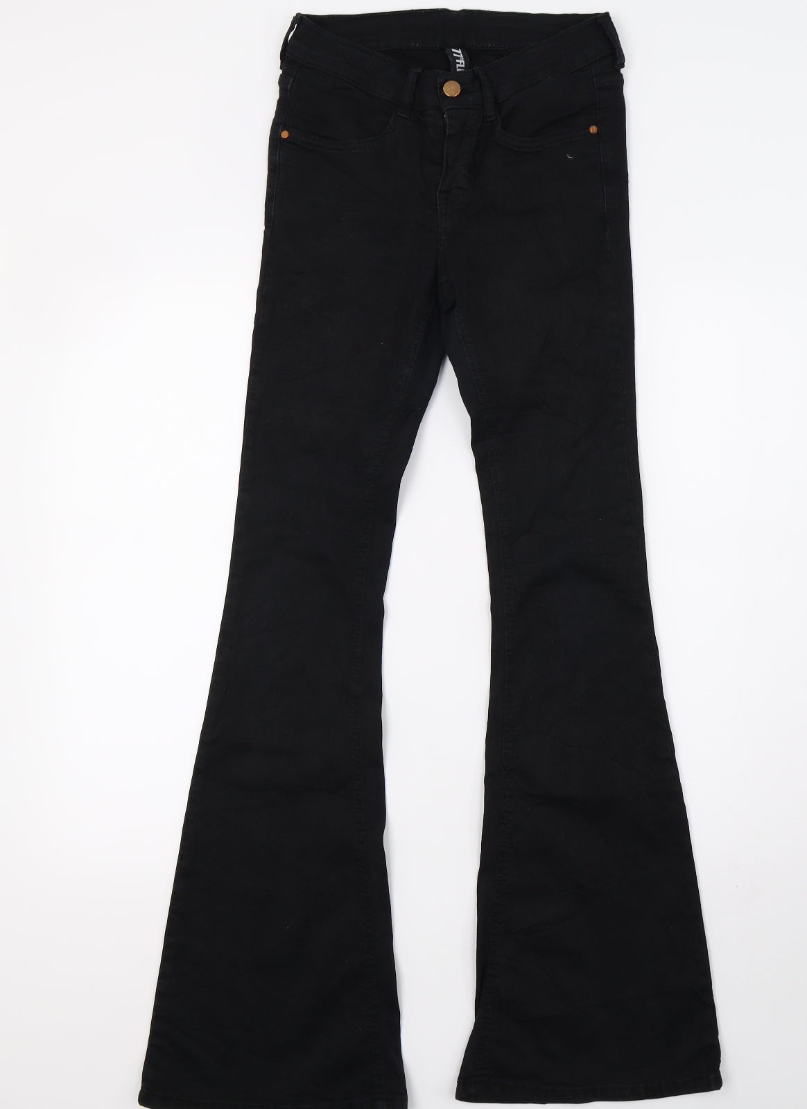 77 flea Womens Black  Denim Bootcut Jeans Size 8 L34 in