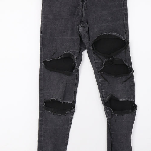 Topshop Womens Grey  Denim Mom Jeans Size 6 L28 in