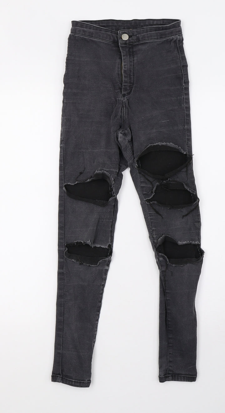 Topshop Womens Grey Denim Mom Jeans Size 6 L28 in