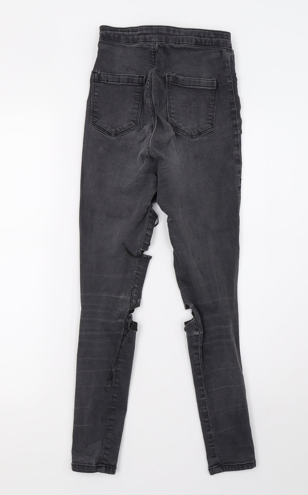 Topshop Womens Grey  Denim Mom Jeans Size 6 L28 in