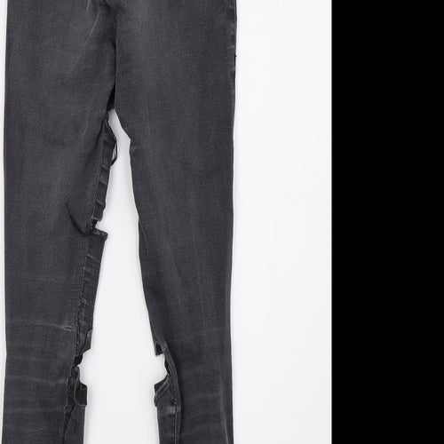 Topshop Womens Grey  Denim Mom Jeans Size 6 L28 in