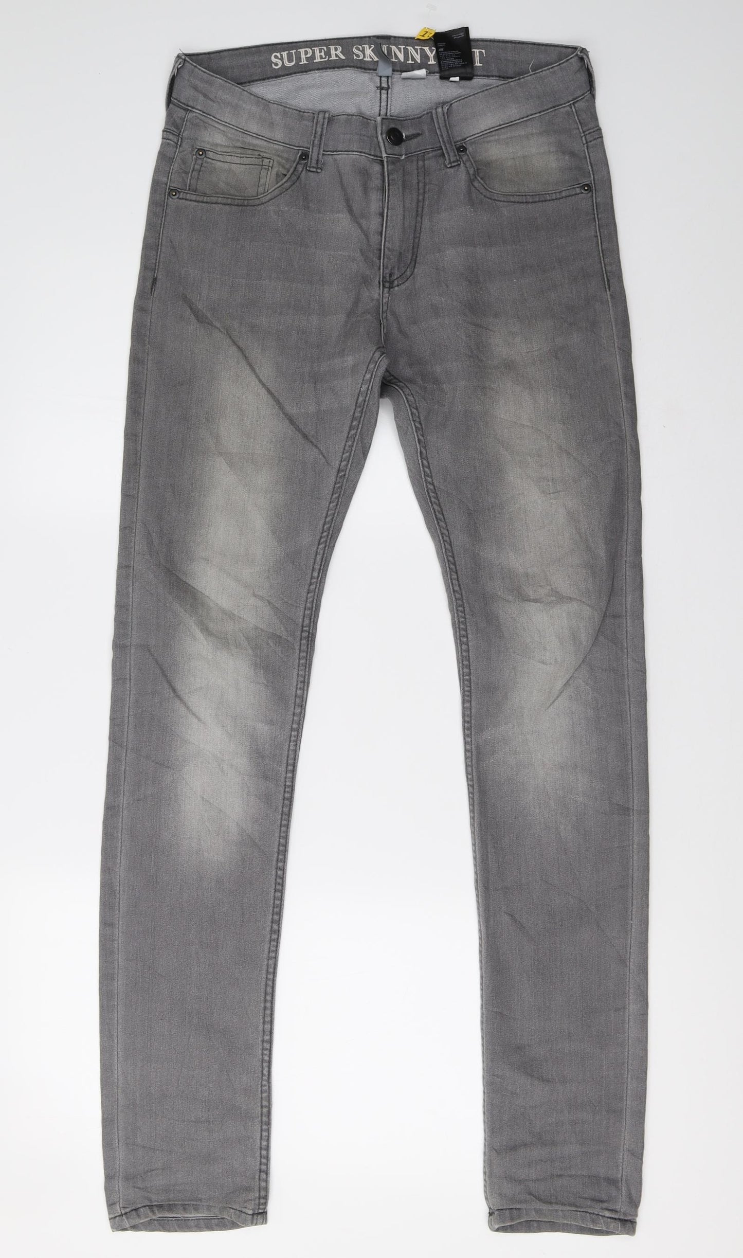 H&M Womens Grey  Denim Skinny Jeans Size 12 L32 in