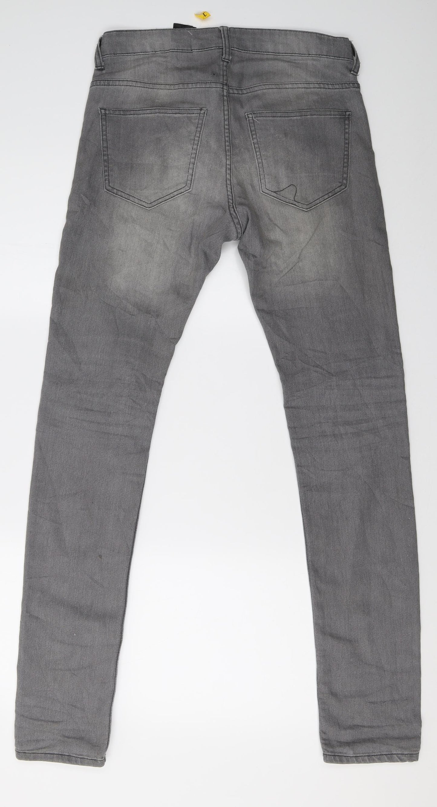 H&M Womens Grey  Denim Skinny Jeans Size 12 L32 in