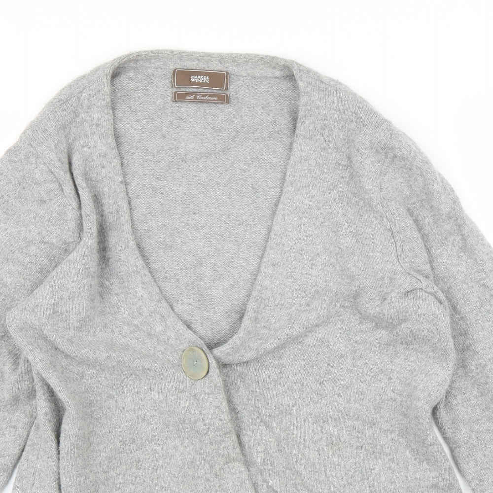 M&S Womens Grey   Cardigan Jumper Size 16