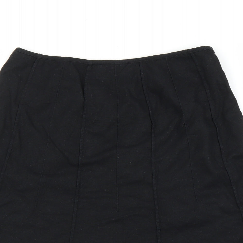 M&S Womens Black   A-Line Skirt Size 12