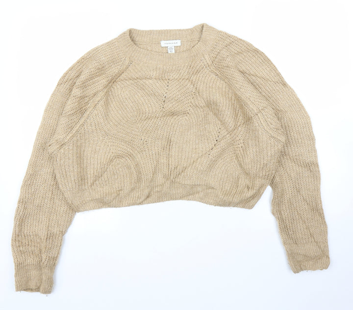Topshop Womens Beige Pullover Jumper Size M