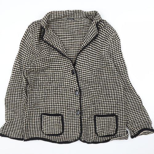 Gerry Weber Womens Beige Houndstooth  Jacket Blazer Size 18