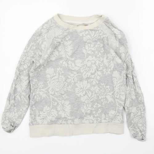 Zara Womens Grey Floral  Pullover Jumper Size S