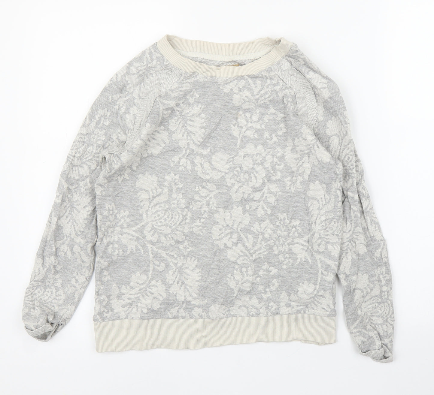Zara Womens Grey Floral  Pullover Jumper Size S