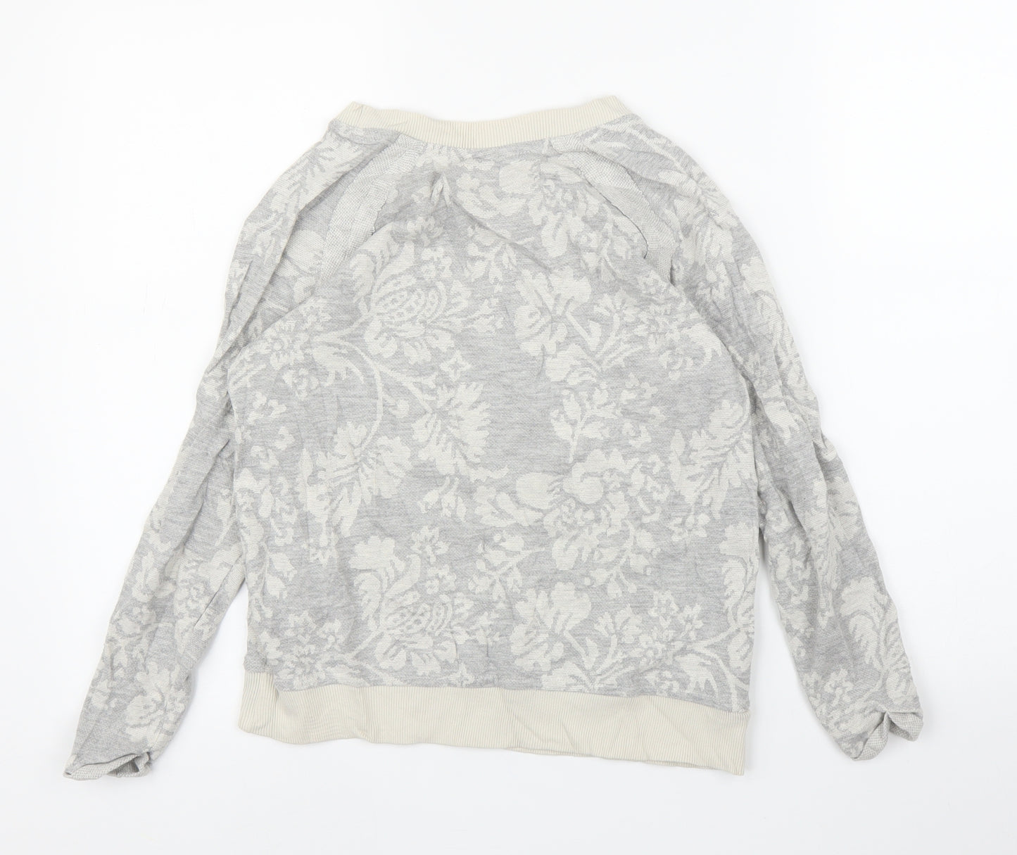 Zara Womens Grey Floral  Pullover Jumper Size S