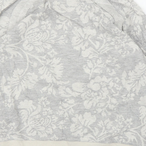 Zara Womens Grey Floral  Pullover Jumper Size S