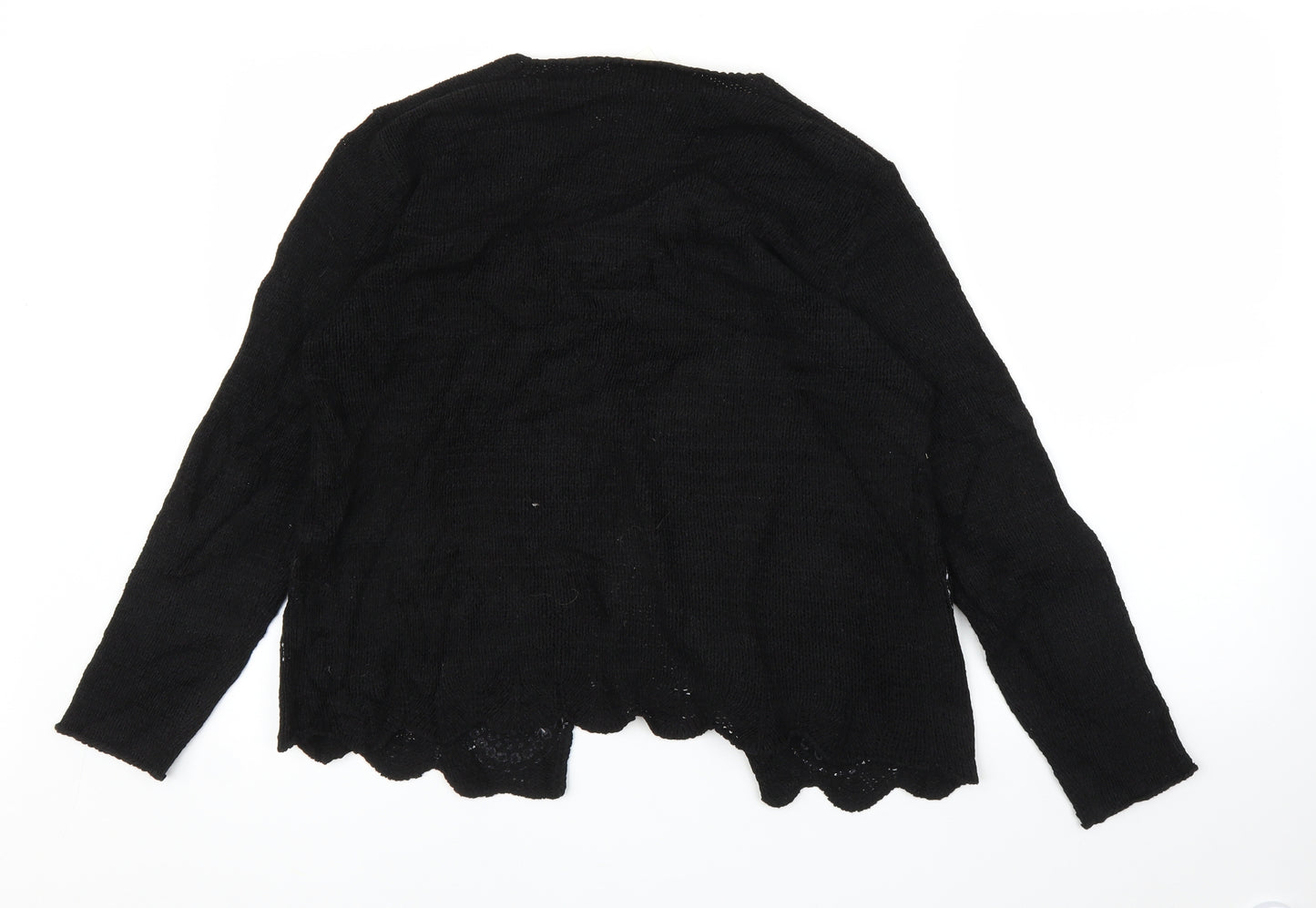 First Avenue Womens Black Floral  Cardigan Jumper Size M