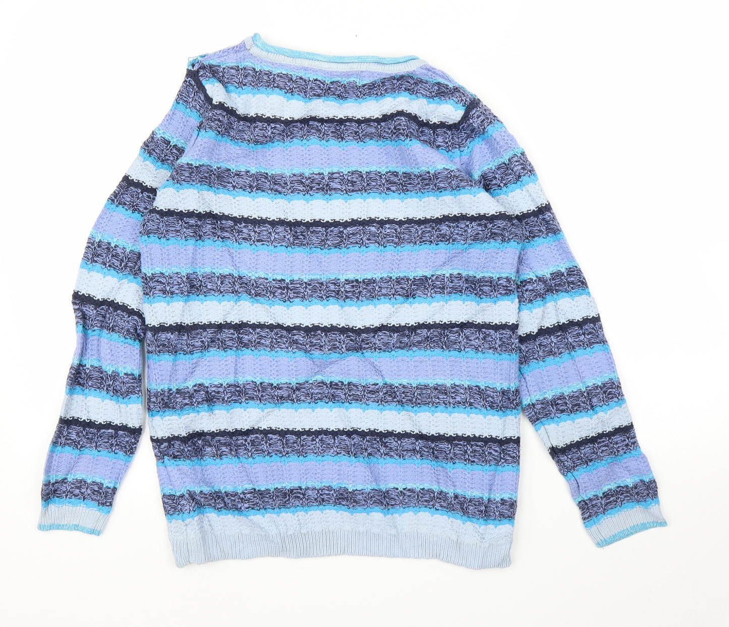 Isle Womens Blue Striped  Pullover Jumper Size S