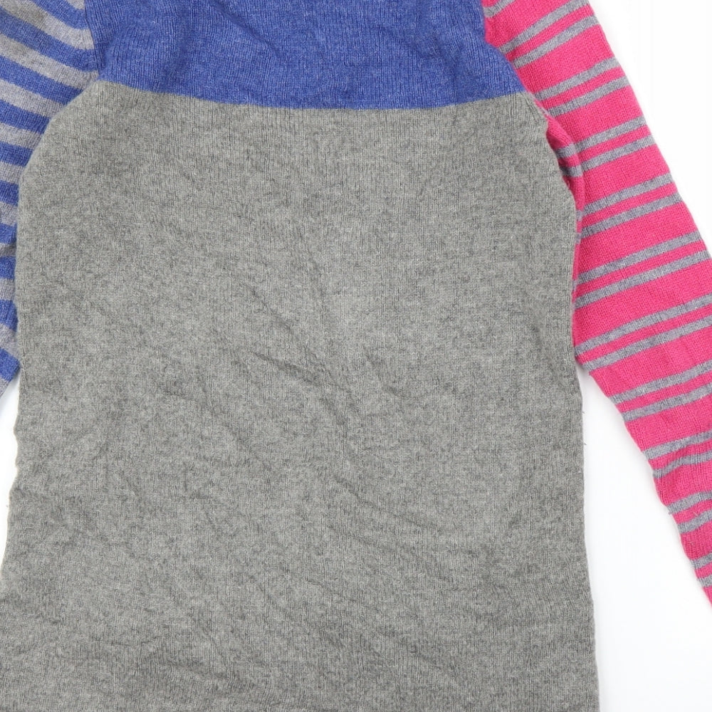 White Stuff Womens Grey Striped  Jumper Dress  Size 8