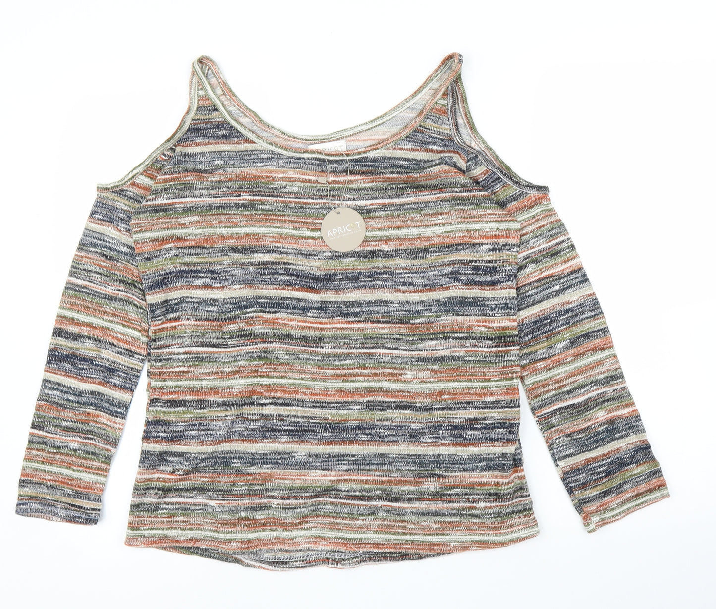 Apricot Womens Orange Striped  Basic Blouse Size 14