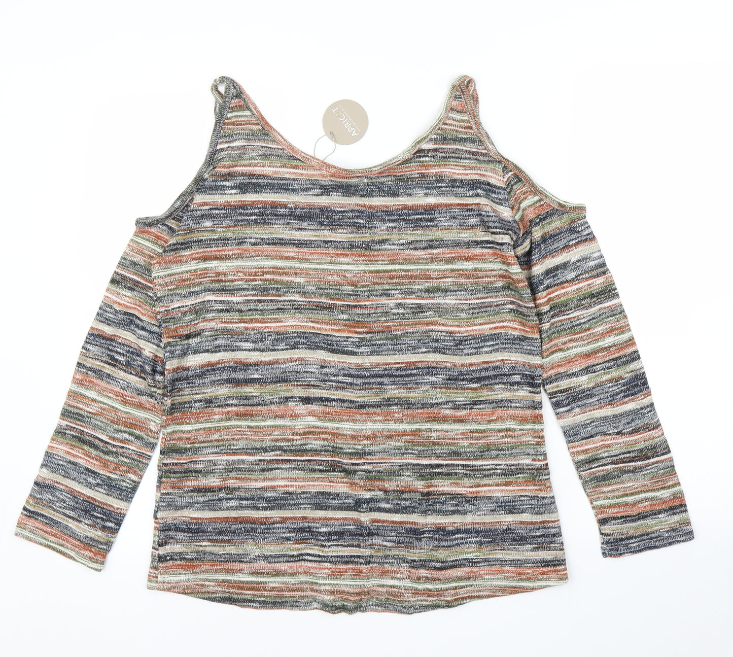 Apricot Womens Orange Striped  Basic Blouse Size 14