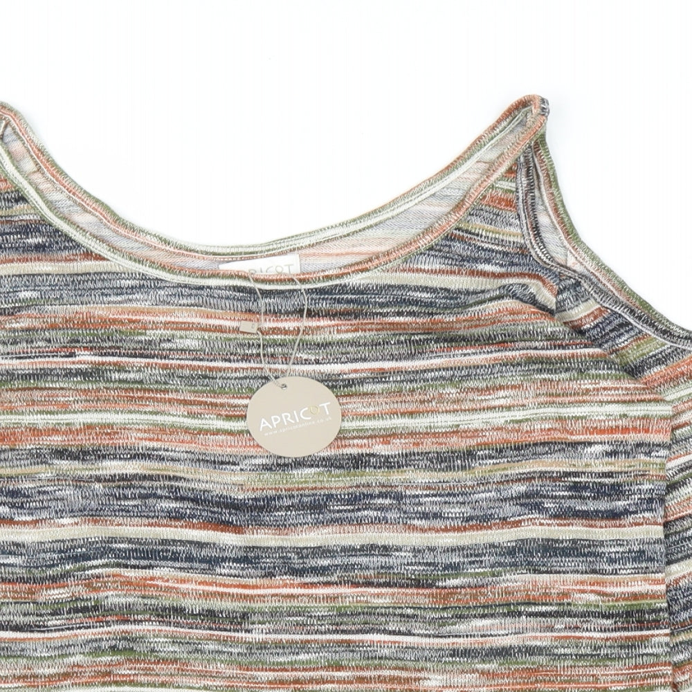 Apricot Womens Orange Striped  Basic Blouse Size 14