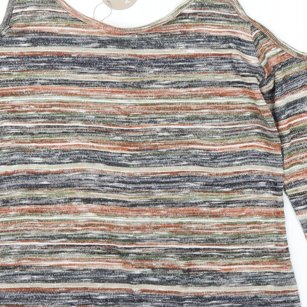 Apricot Womens Orange Striped  Basic Blouse Size 14