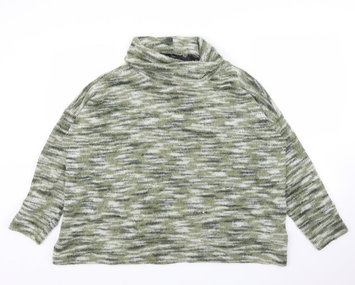 M&Co Womens Green Striped  Pullover Jumper Size 18