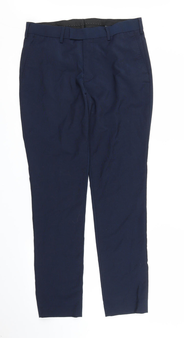 H&M Womens Blue   Capri Trousers Size M L28 in