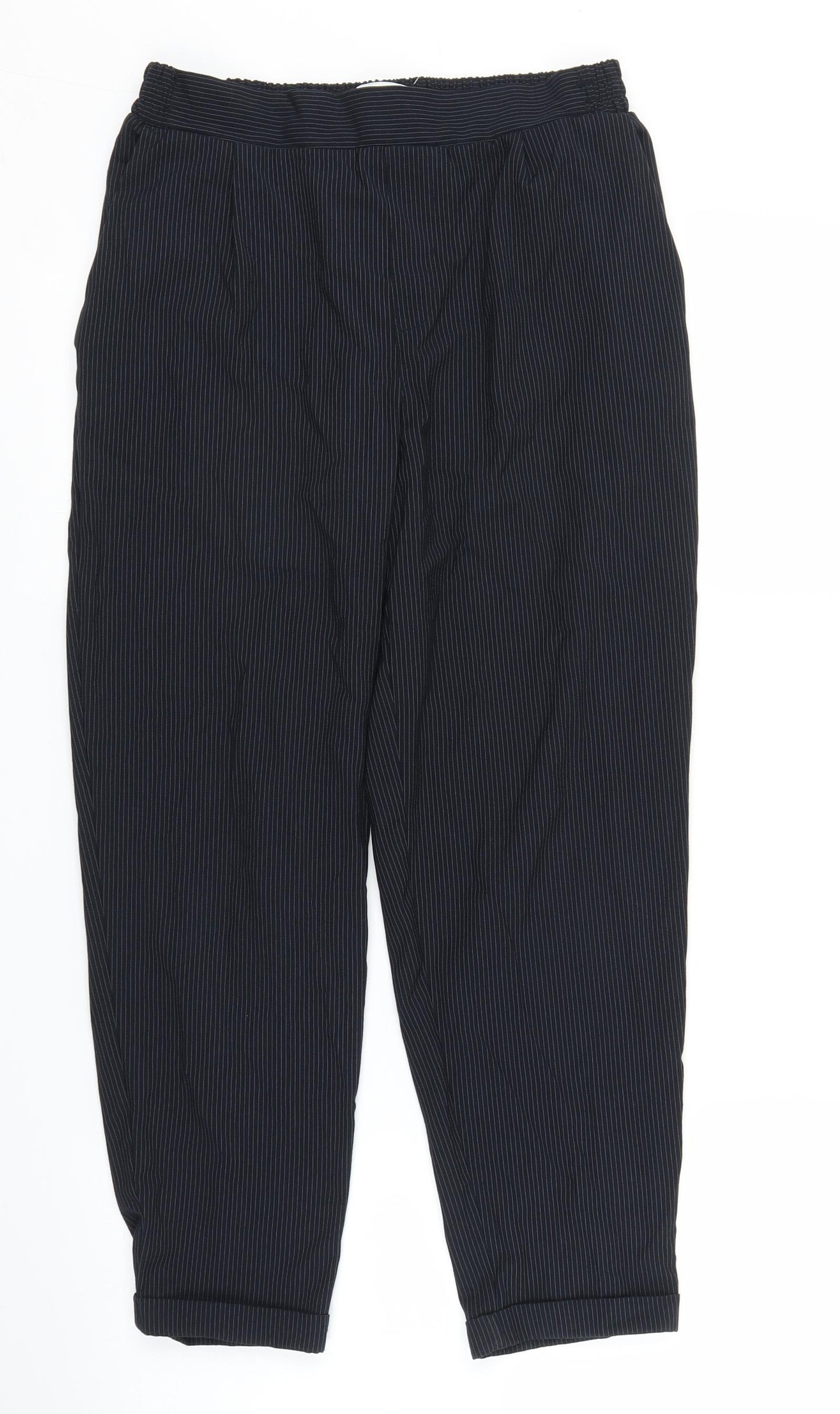 Pull&Bear Womens Blue Striped  Bloomer Trousers Size S L22 in