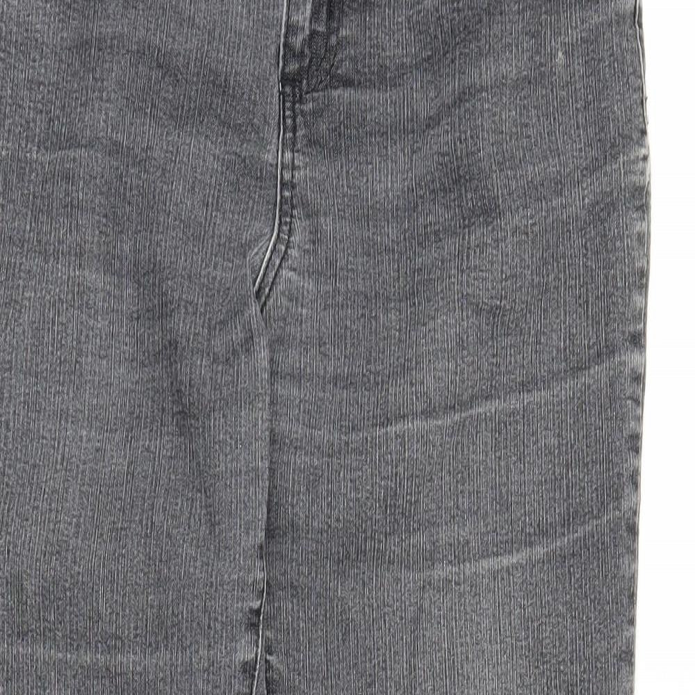 Per Una Womens Grey  Denim Straight Jeans Size 12 L25 in