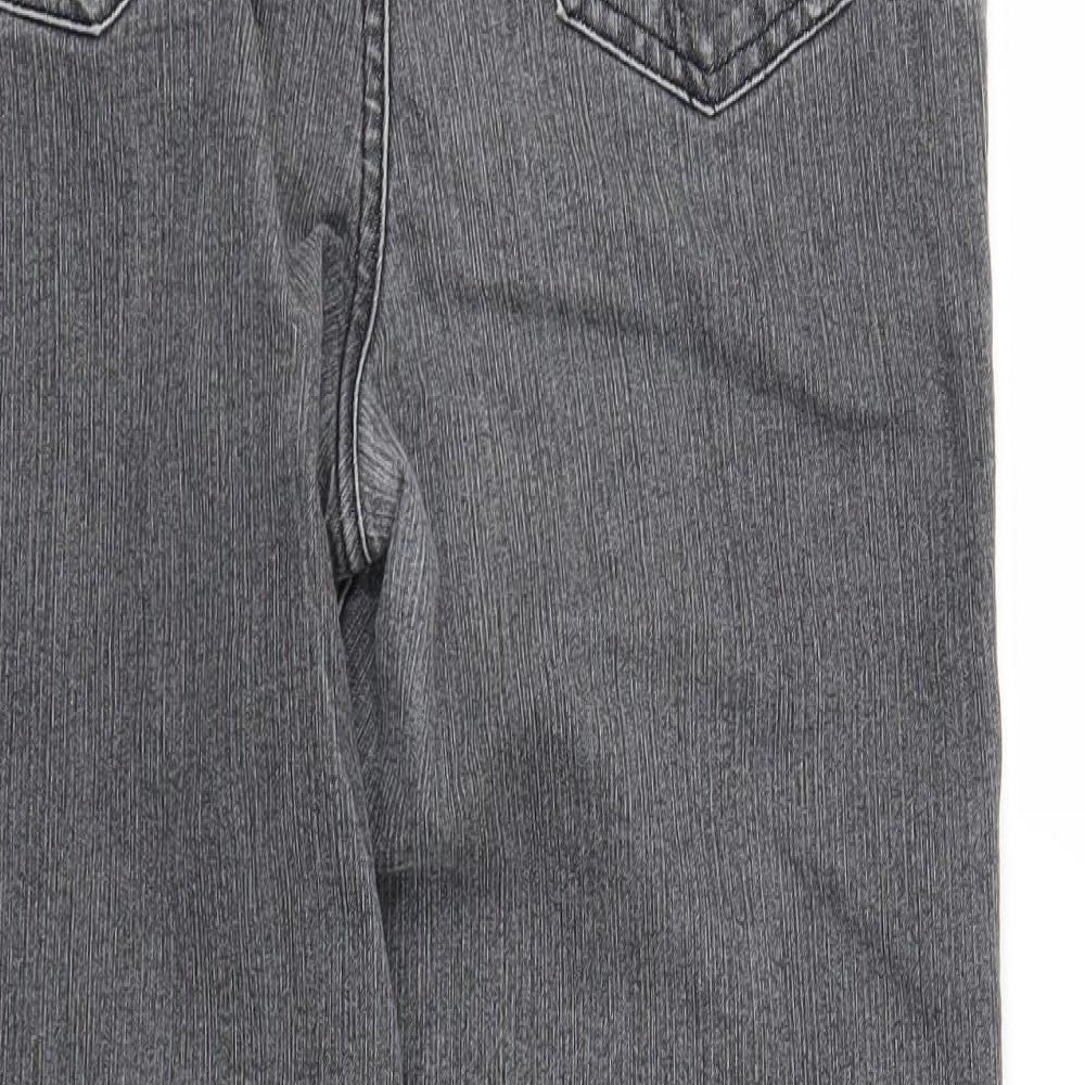 Per Una Womens Grey  Denim Straight Jeans Size 12 L25 in