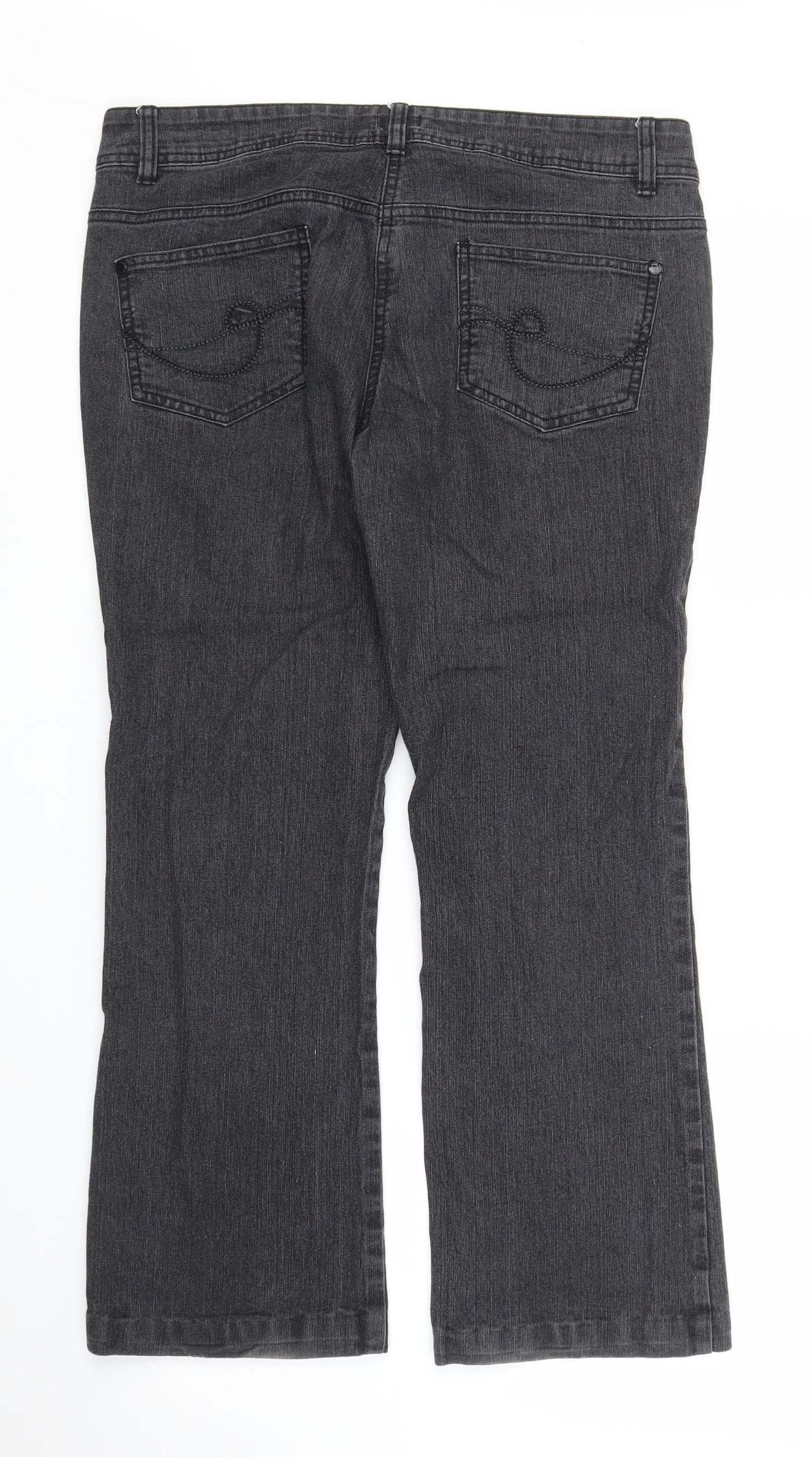 F&F Womens Grey  Denim Bootcut Jeans Size 14 L26 in