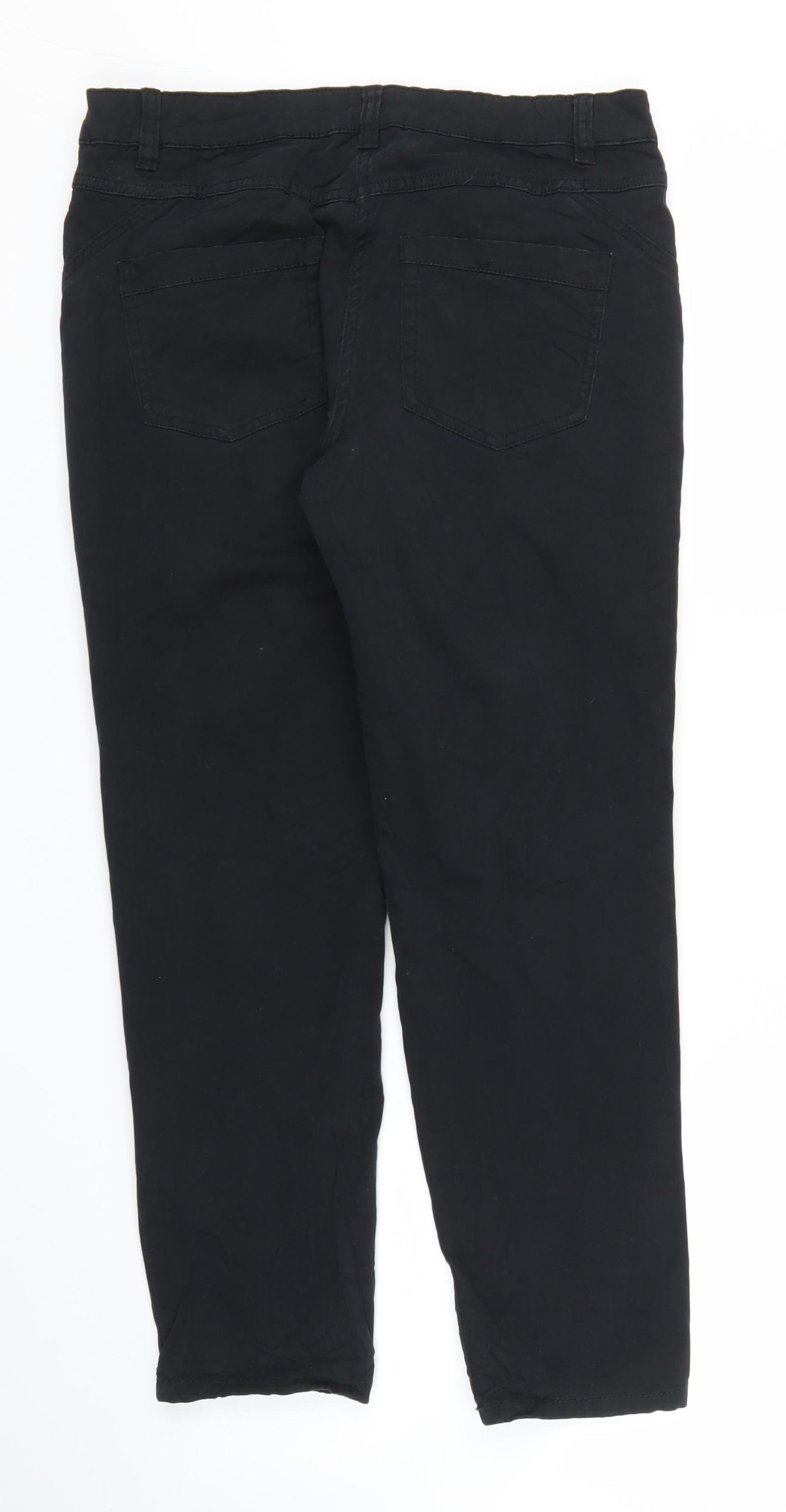 Up2Fashion Womens Black   Capri Jeans Size 12 L24 in