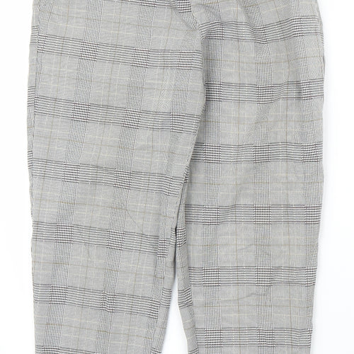 Pull&Bear Womens Grey Houndstooth  Capri Trousers Size S L24 in