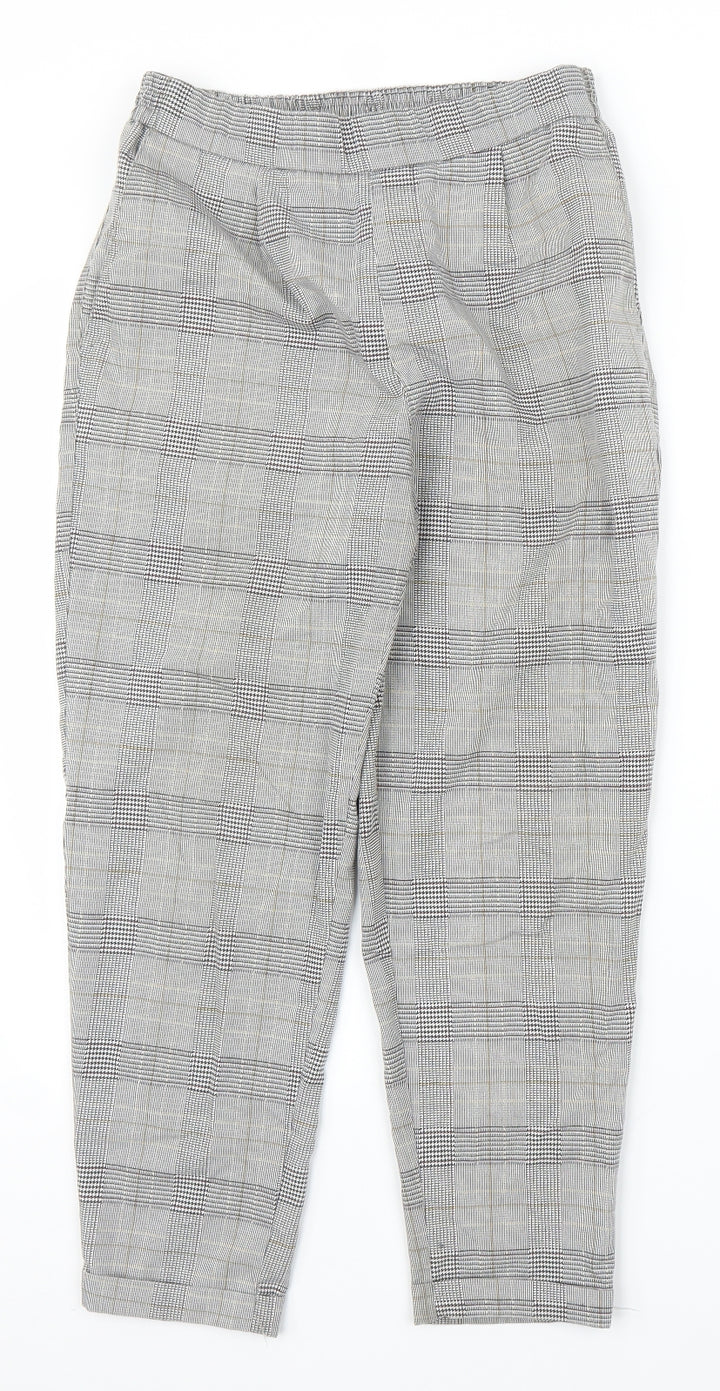 Pull&Bear Womens Grey Houndstooth  Capri Trousers Size S L24 in