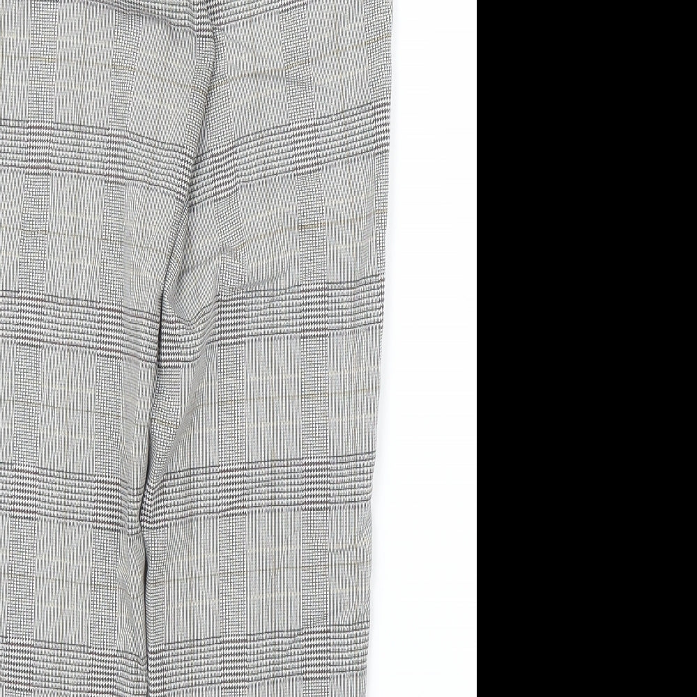 Pull&Bear Womens Grey Houndstooth  Capri Trousers Size S L24 in