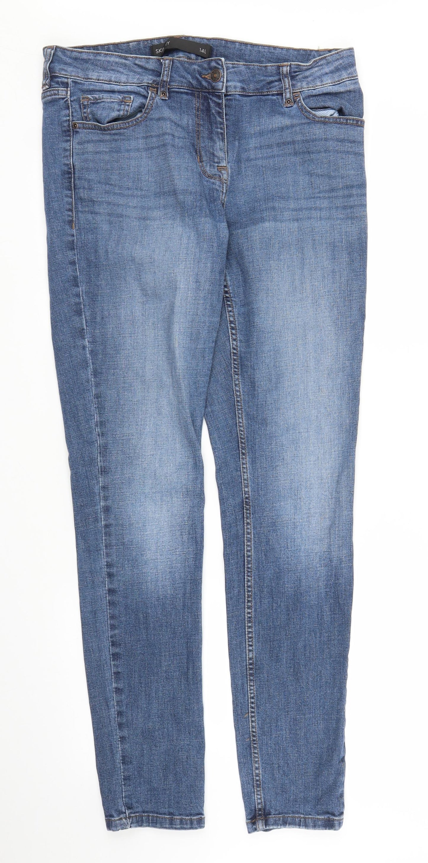 NEXT Womens Blue  Denim Skinny Jeans Size 14 L30 in