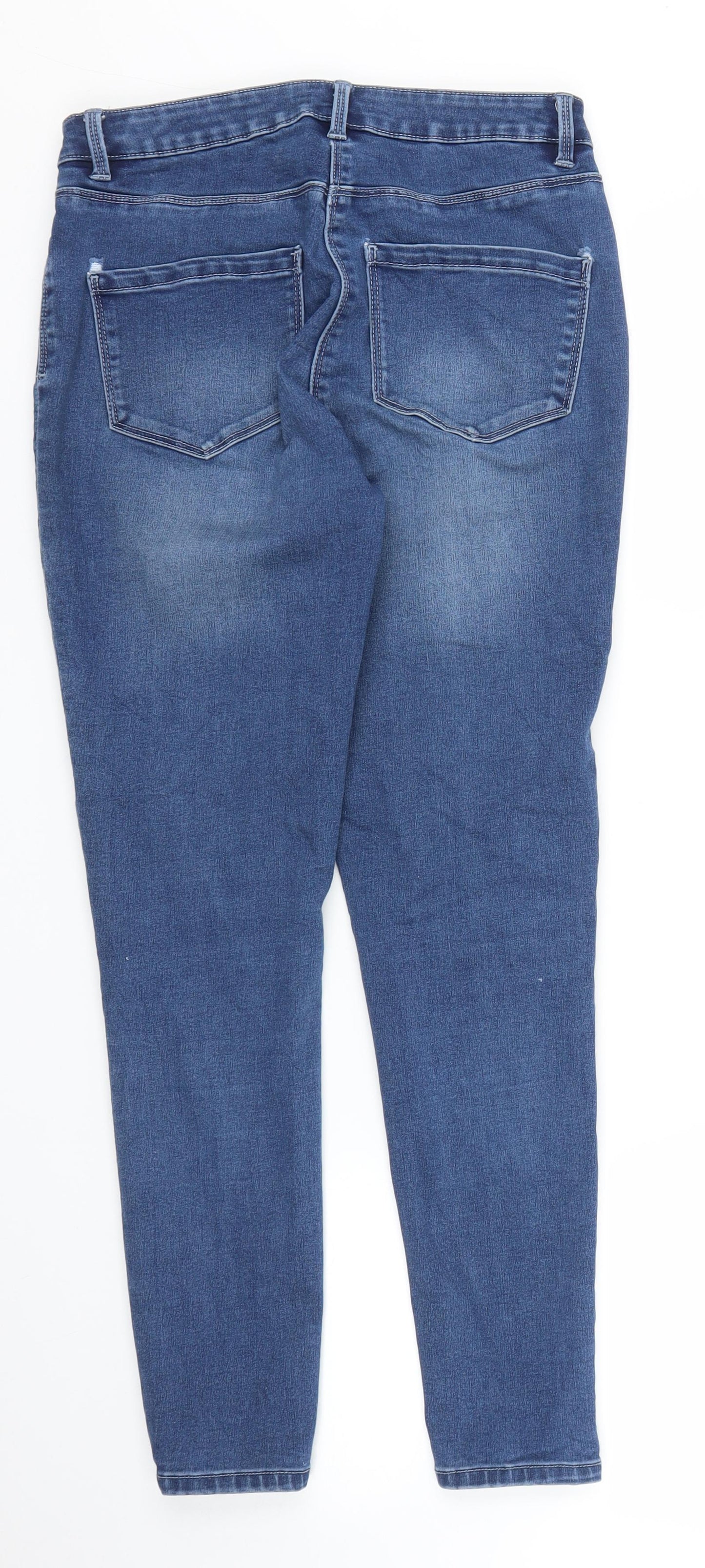 M&Co Womens Blue  Denim Skinny Jeans Size 10 L25 in