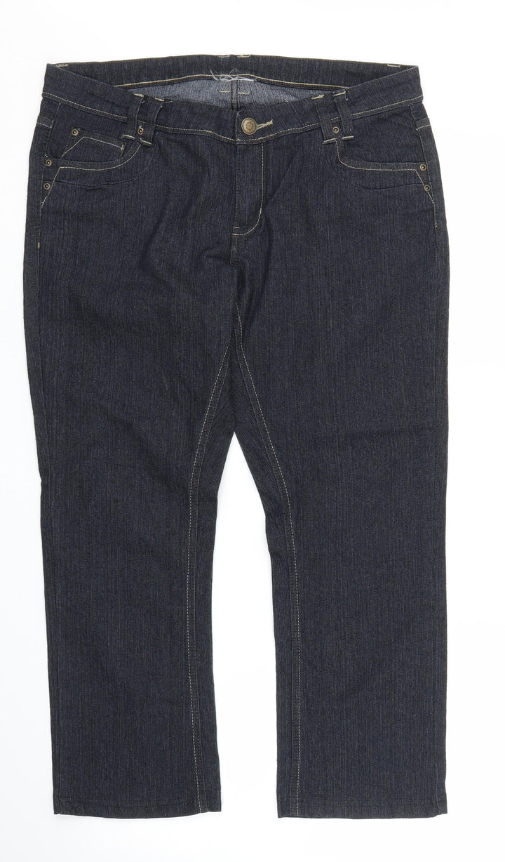 Preworn Womens Blue  Denim Straight Jeans Size 34 in L25 in