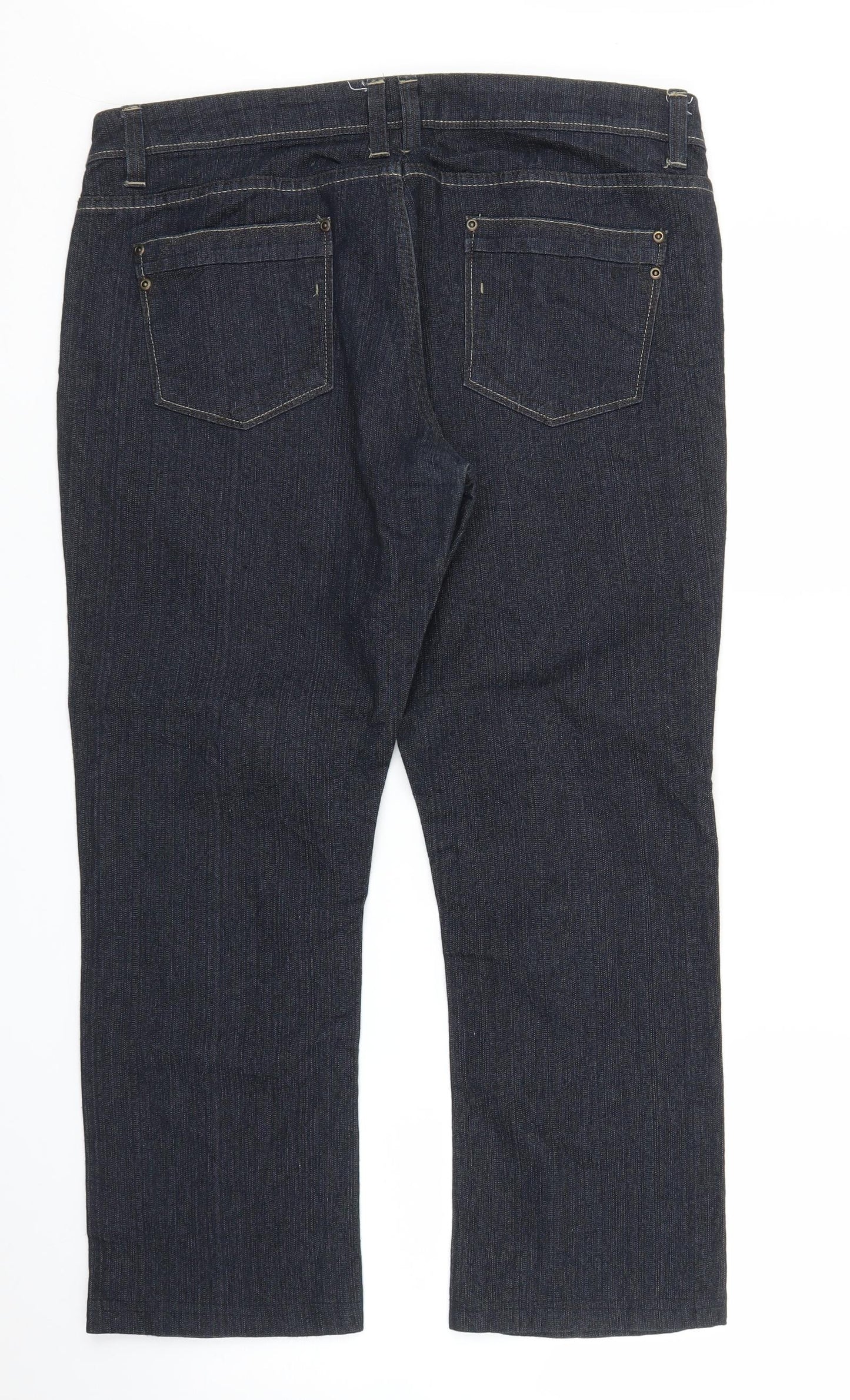 Preworn Womens Blue  Denim Straight Jeans Size 34 in L25 in