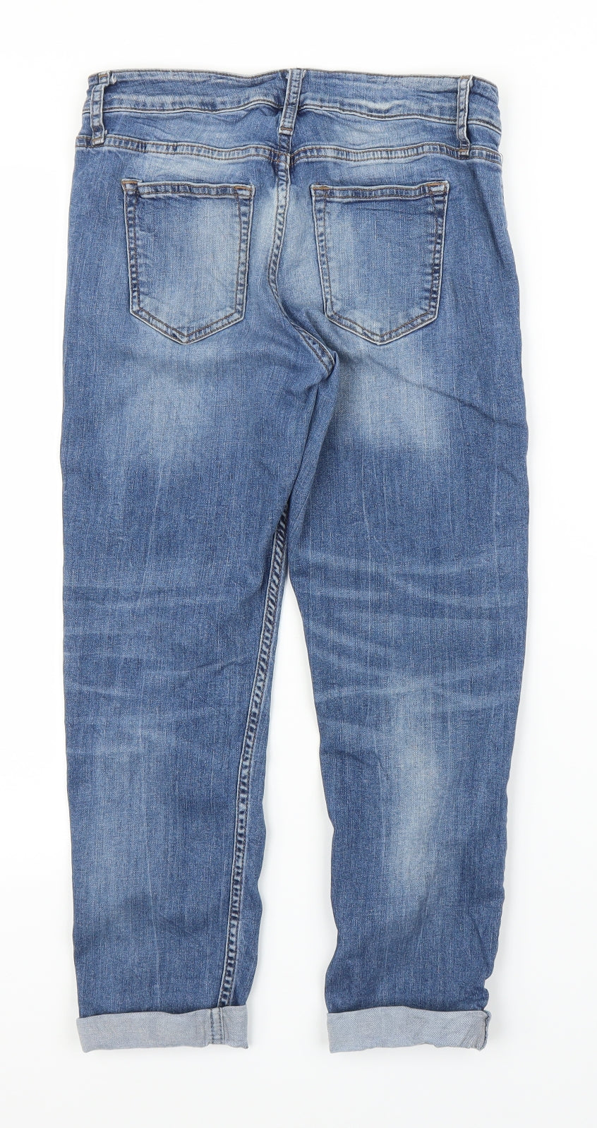 Jane Norman Womens Blue  Denim Tapered Jeans Size 8 L22 in
