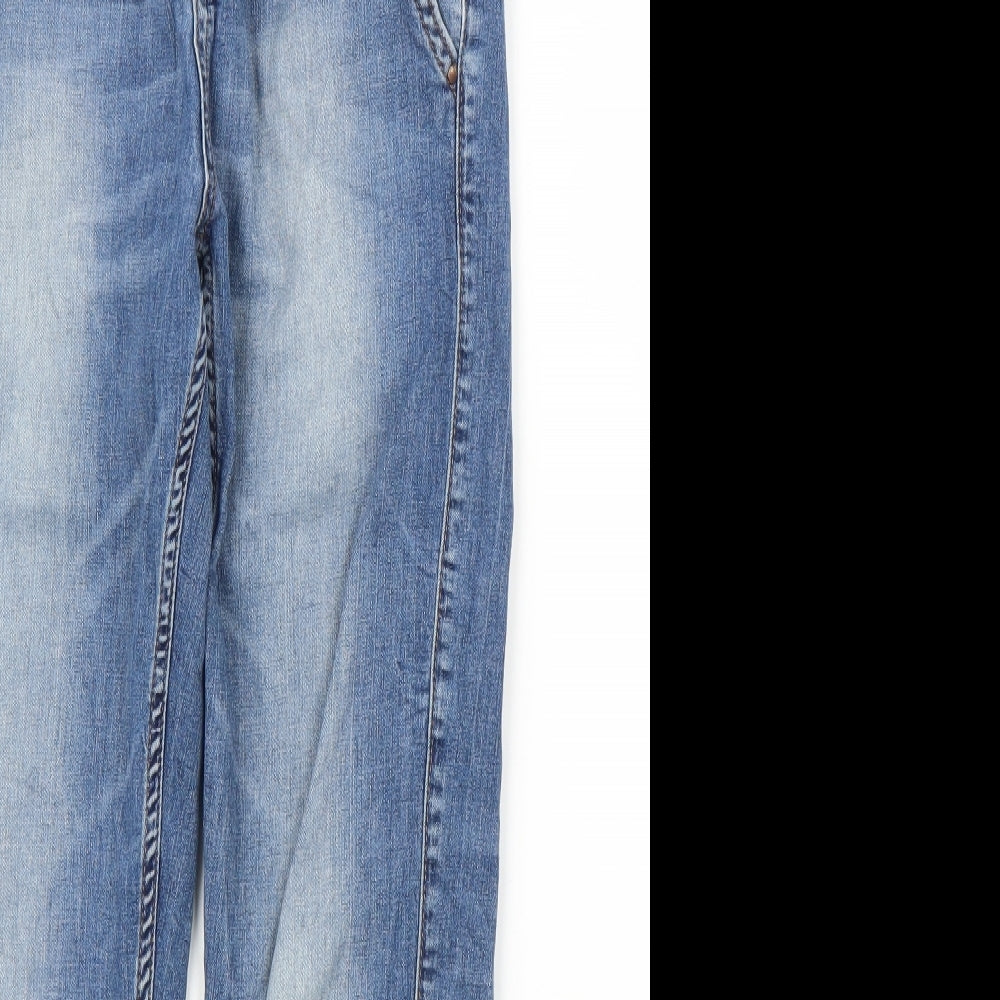 Jane Norman Womens Blue  Denim Tapered Jeans Size 8 L22 in
