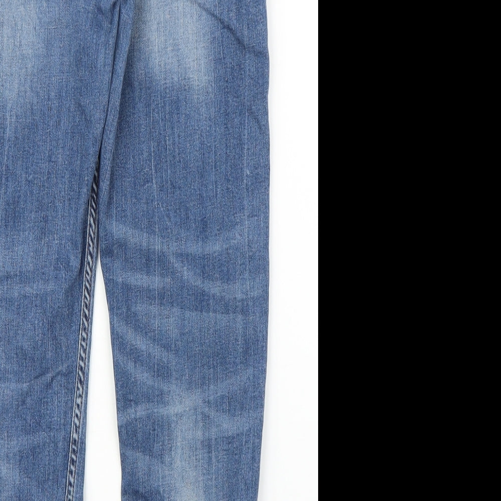 Jane Norman Womens Blue  Denim Tapered Jeans Size 8 L22 in