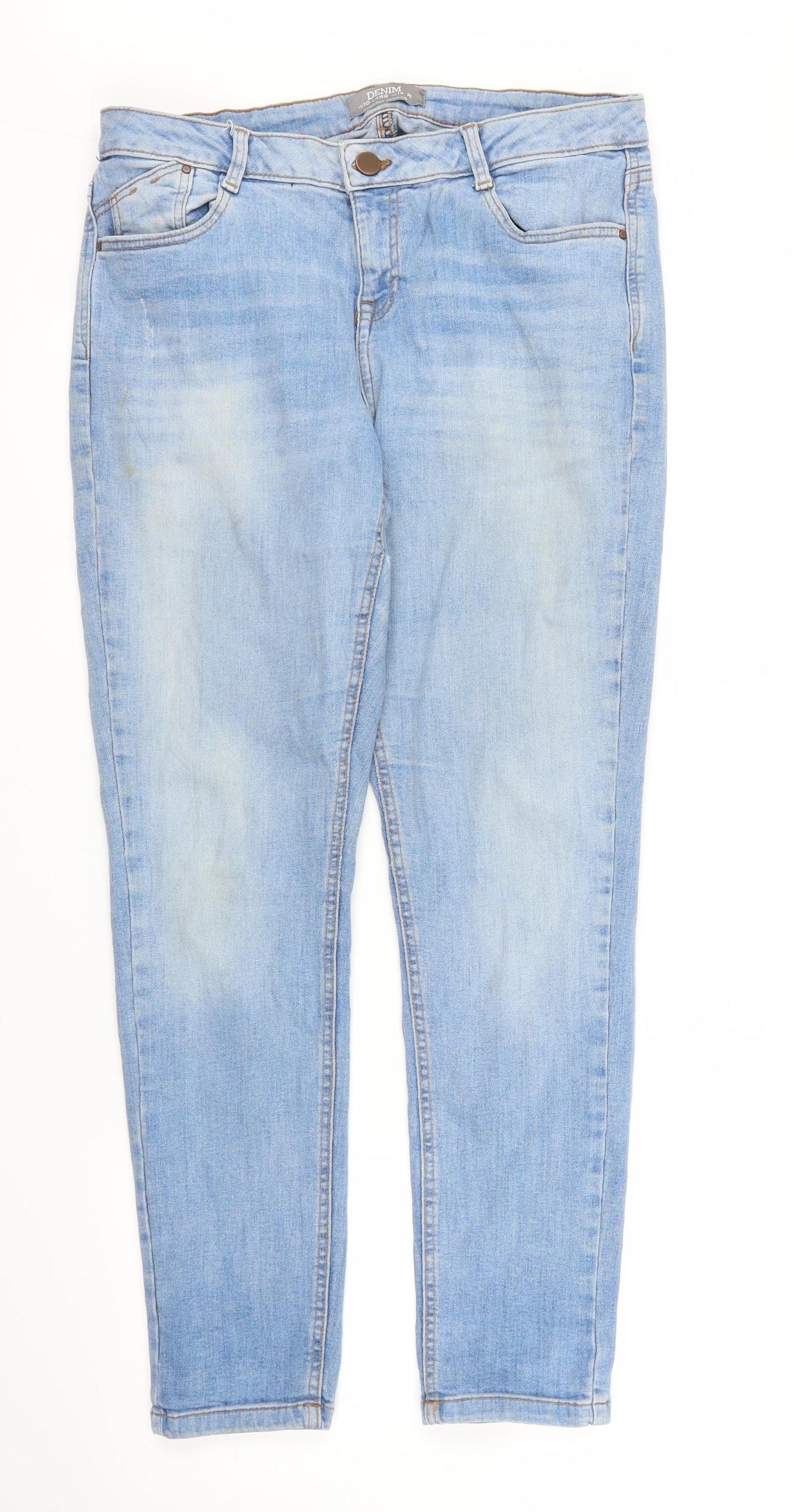 Dorothy Perkins Womens Blue  Denim Tapered Jeans Size 14 L26 in