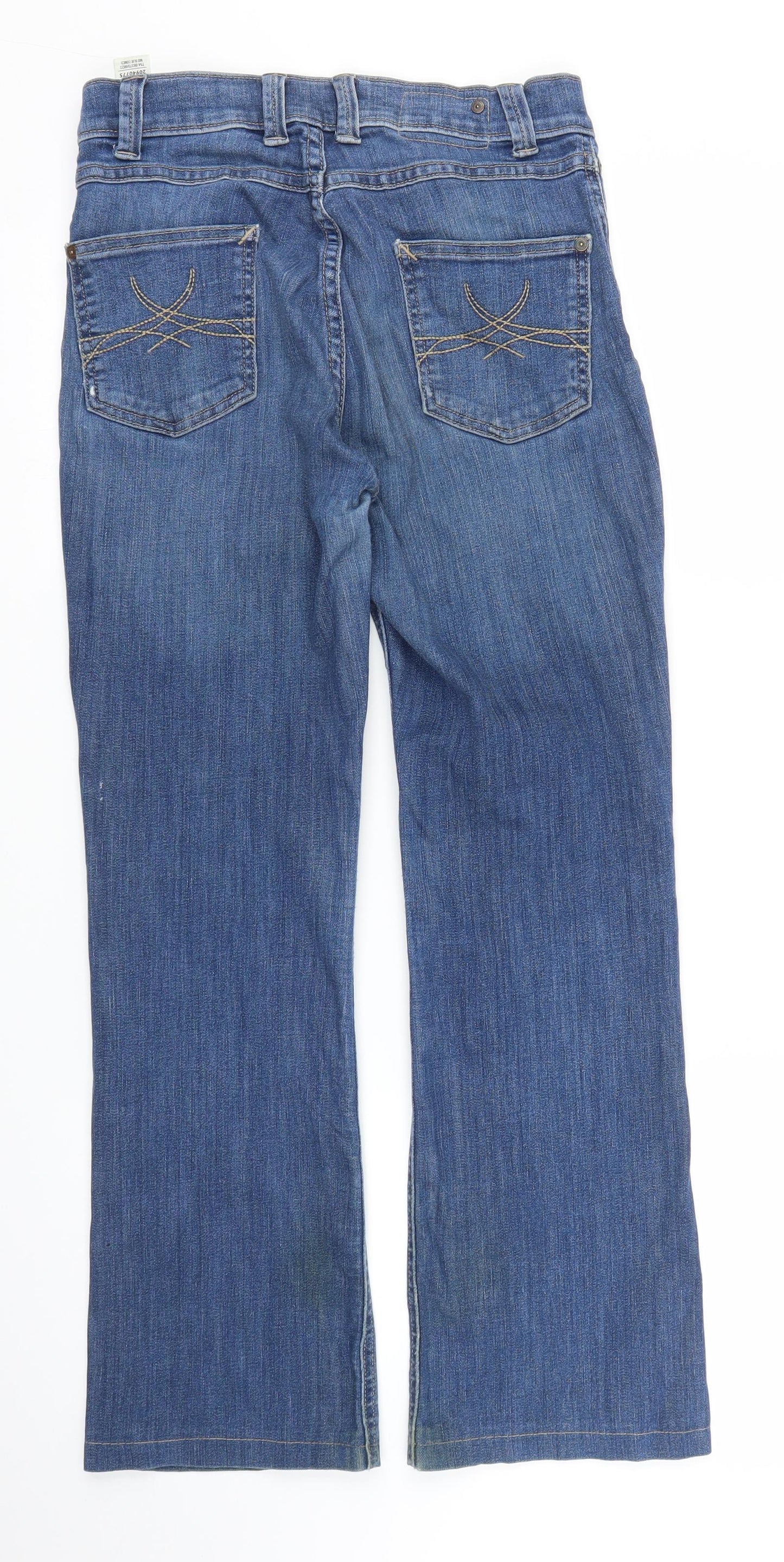 M&S Womens Blue  Denim Bootcut Jeans Size 10 L26 in