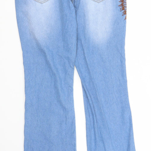 Preworn Womens Blue  Denim Bootcut Jeans Size L L29 in