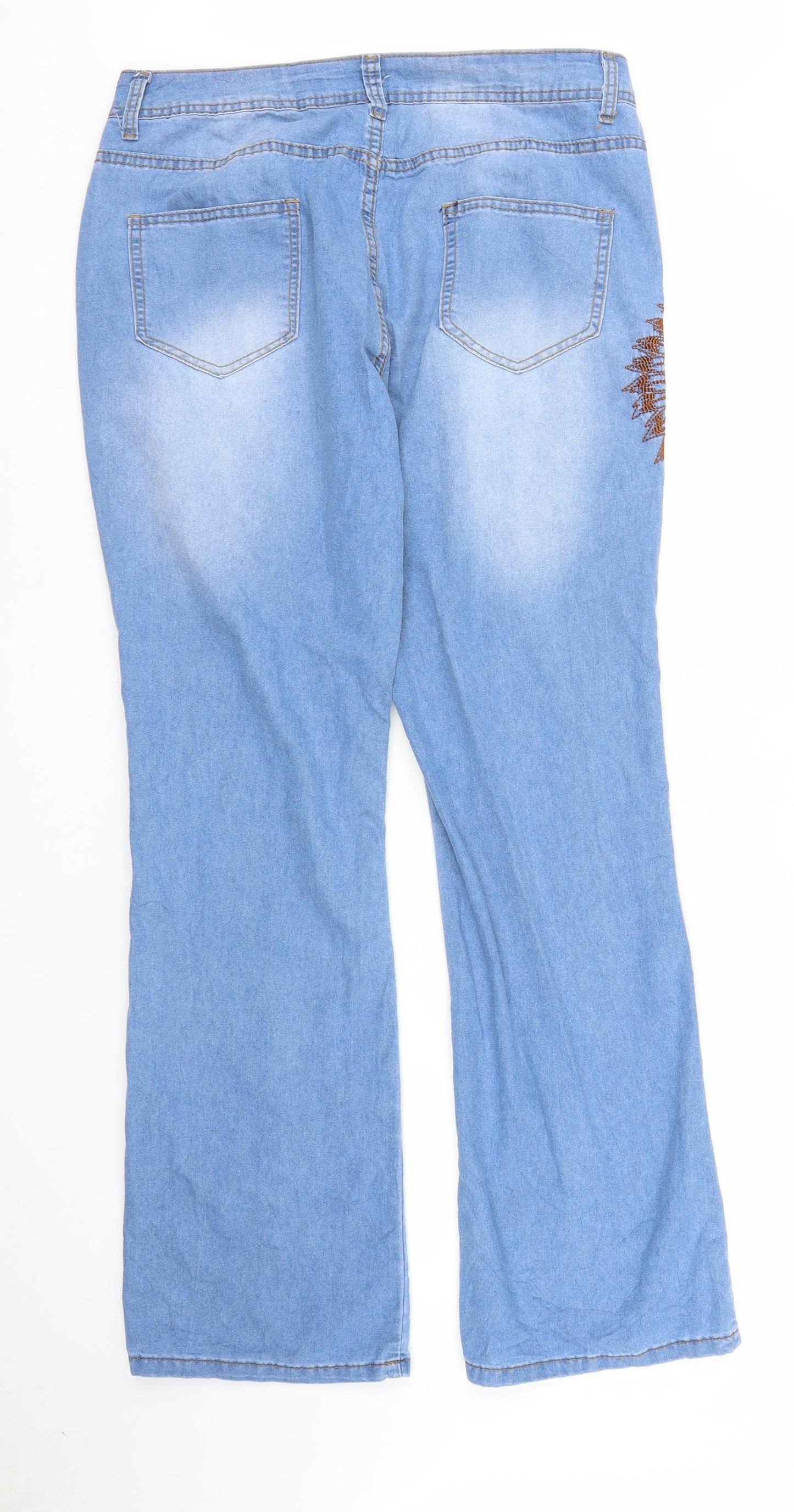 Preworn Womens Blue  Denim Bootcut Jeans Size L L29 in