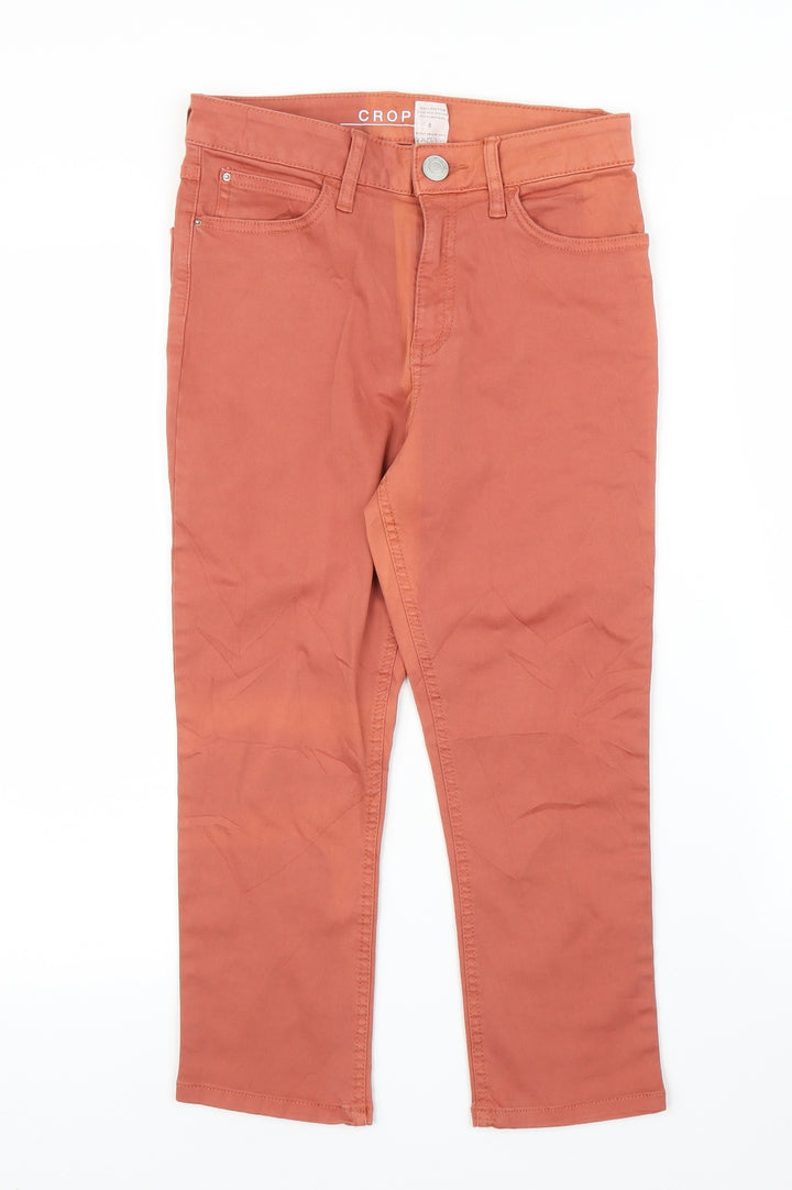 Preworn Womens Orange Denim Cropped Jeans Size 8 L20 in