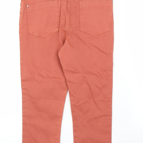 Preworn Womens Orange  Denim Cropped Jeans Size 8 L20 in