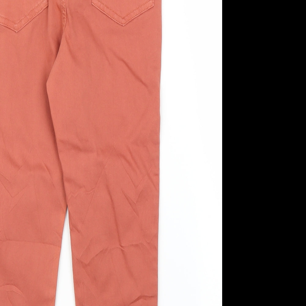 Preworn Womens Orange  Denim Cropped Jeans Size 8 L20 in